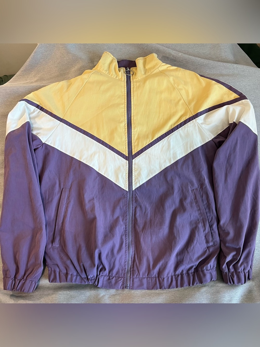 Urban Outfitters purple & yellow windbreaker tracksuit jacket
